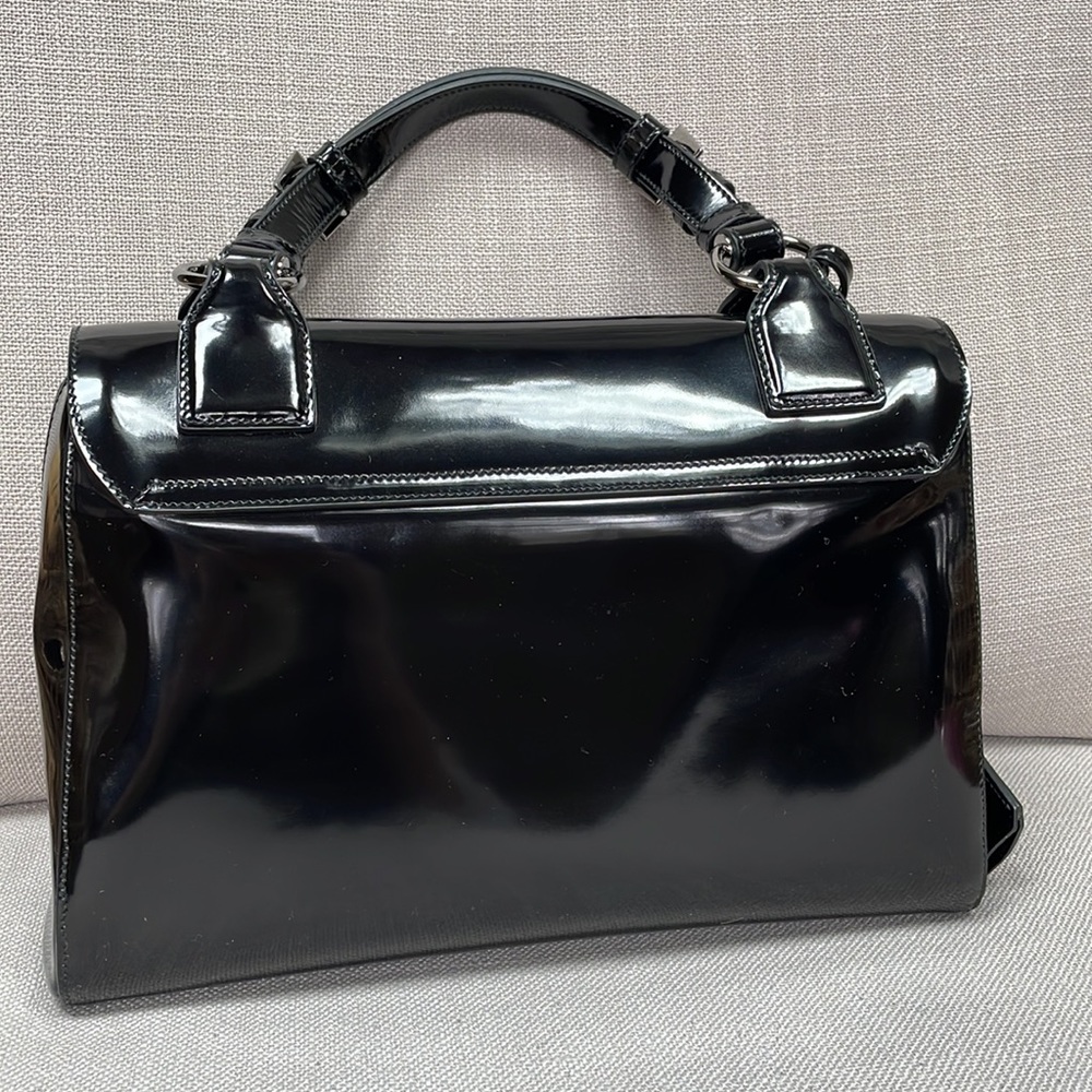 Prada Black Patent Leather Top-Handle Bag - Picture 2 of 11